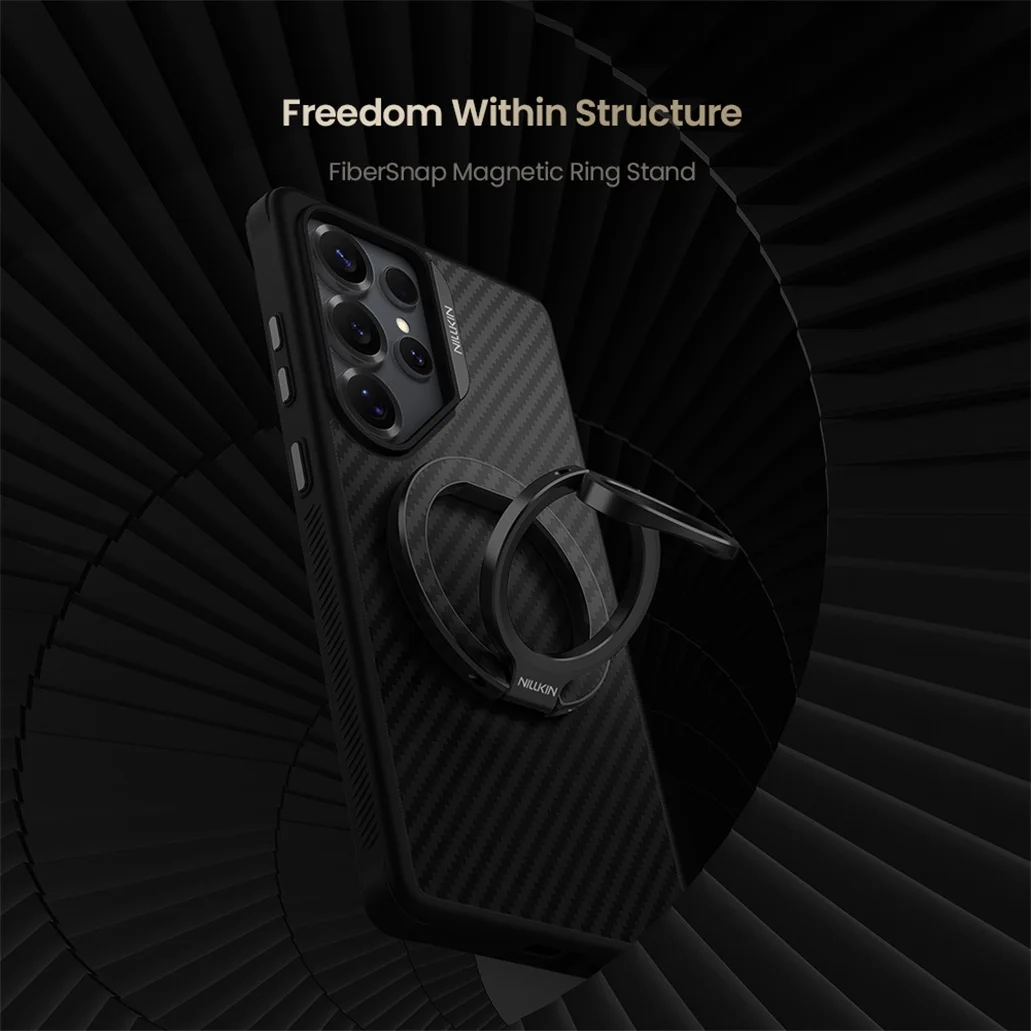 Nillkin FiberSnap Dual-Sided Magnetic Ring Stand MagSafe Portable Folding Phone Holder Ultra-thin Stepless Angle Adjustment