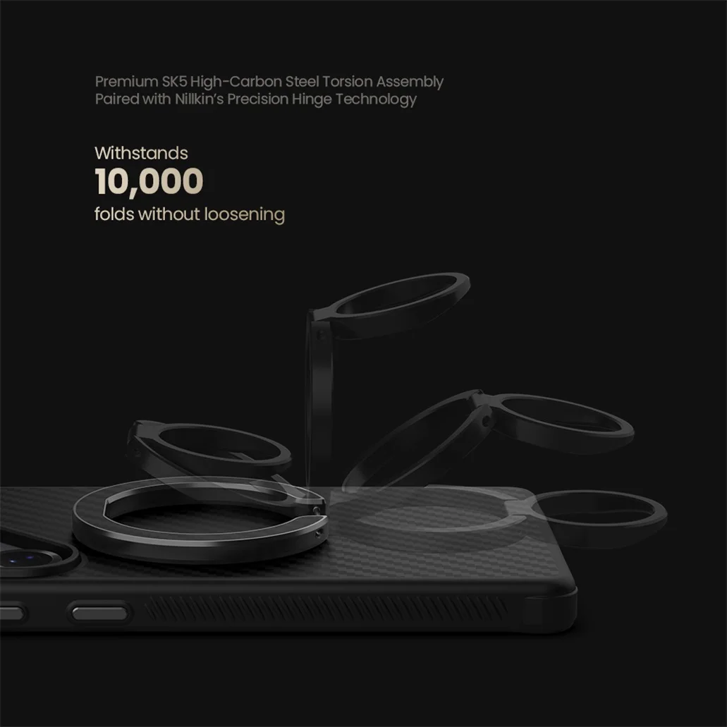 Nillkin FiberSnap Dual-Sided Magnetic Ring Stand MagSafe Portable Folding Phone Holder Ultra-thin Stepless Angle Adjustment