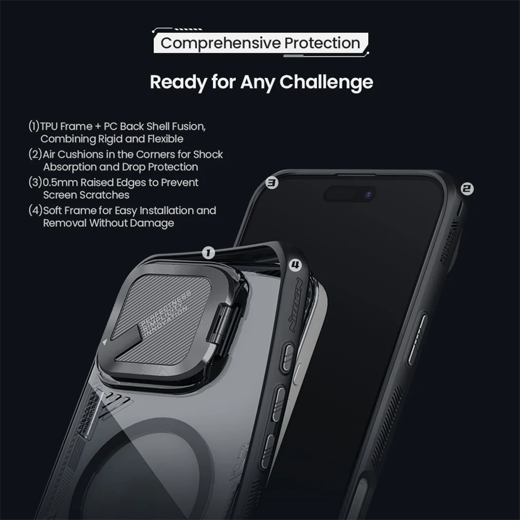 For iPhone 16 Pro /Pro Max Magsafe Case NILLKIN Transparent Case Magnetic Wireless Charging Camera Cover For iPhone 16 /16 Plus