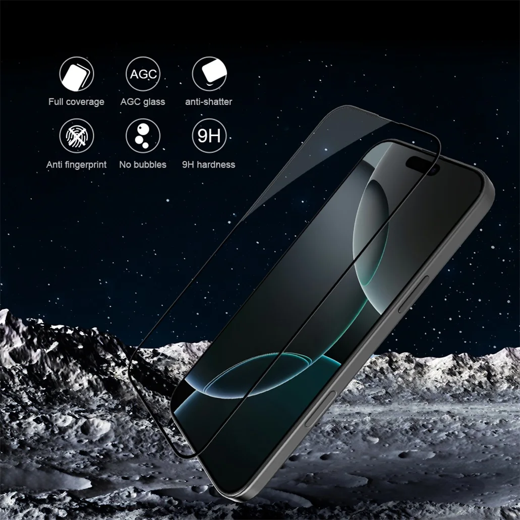 For iPhone 16 Pro Max / 16 Pro Tempered Glass Nillkin 3D CP+Max Anti-Explosion Full Coverage Screen Protector For iPhone 16 Plus