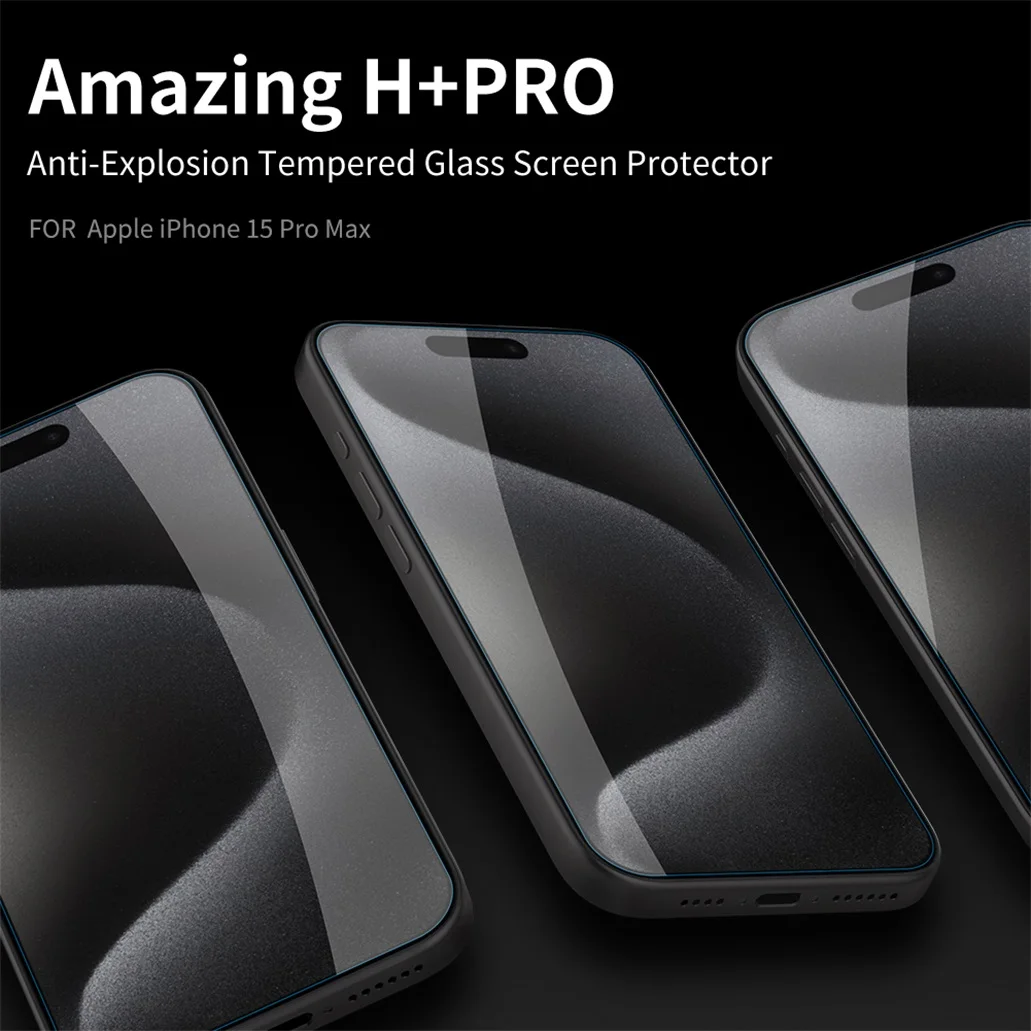 Nillkin For iPhone 15 Pro /Pro Max Tempered Glass H+PRO Anti-Explosion 2.5D 0.2 mm Screen Protector For iPhone 15 /15 Plus Film
