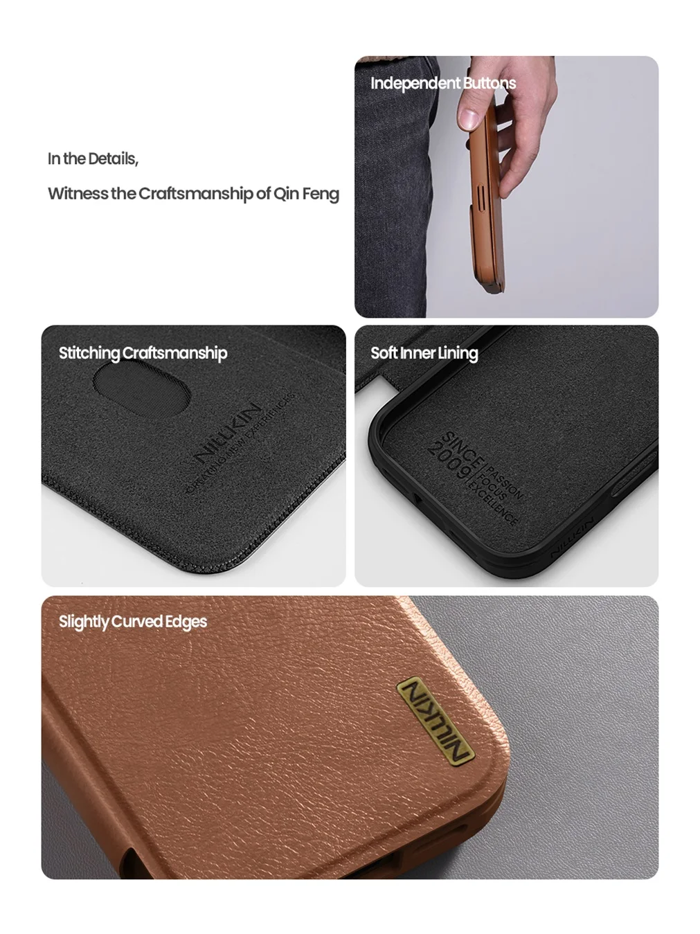 Nillkin For iPhone 17 Pro Max / 17 Pro Flip Case QIN Pro Leather Case Card Pocket Slide Camera Book Cover For iPhone 17 / Air