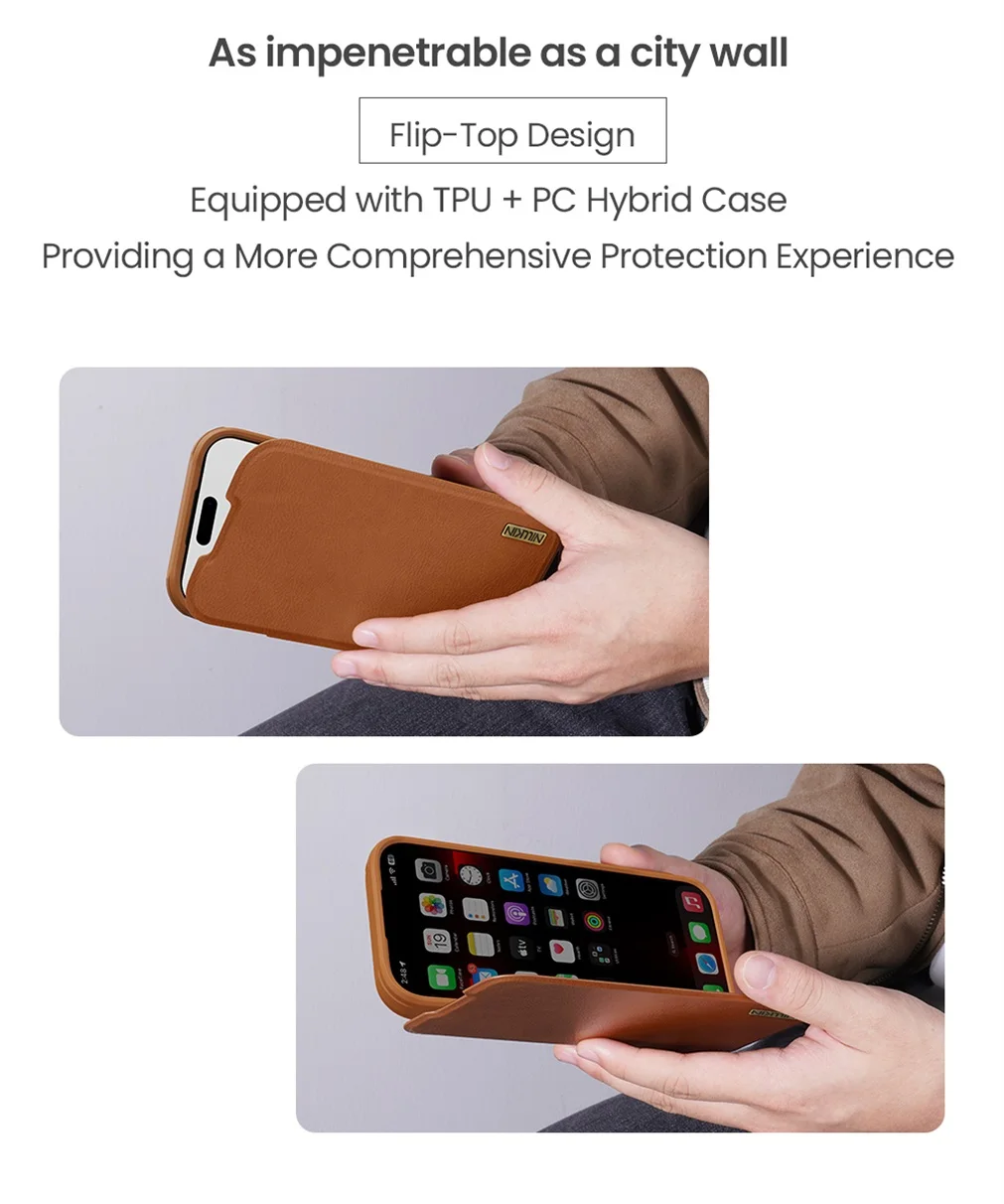 Nillkin For iPhone 17 Pro Max / 17 Pro Flip Case QIN Pro Leather Case Card Pocket Slide Camera Book Cover For iPhone 17 / Air
