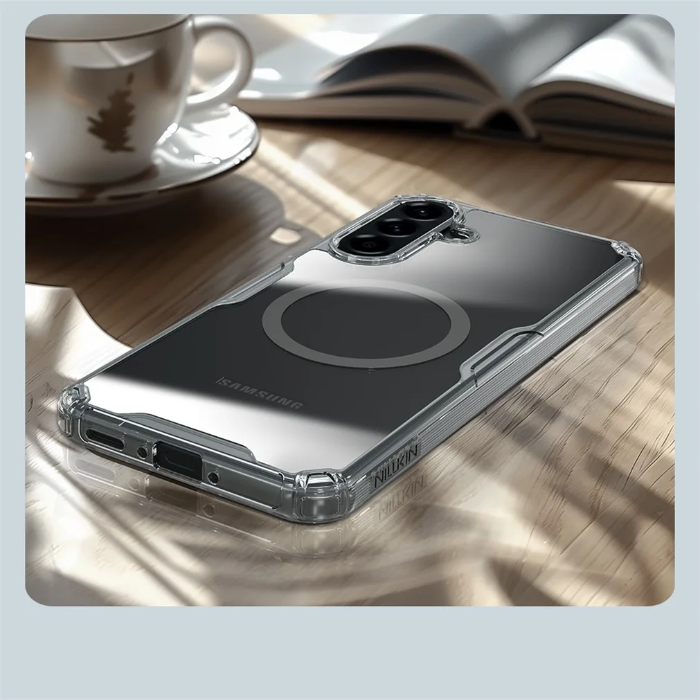 Nillkin For Samsung Galaxy A56 5G MagSafe Case Nature Pro Magnetic Case Transparent Soft TPU Frame PC Shell Cover For SAM A56