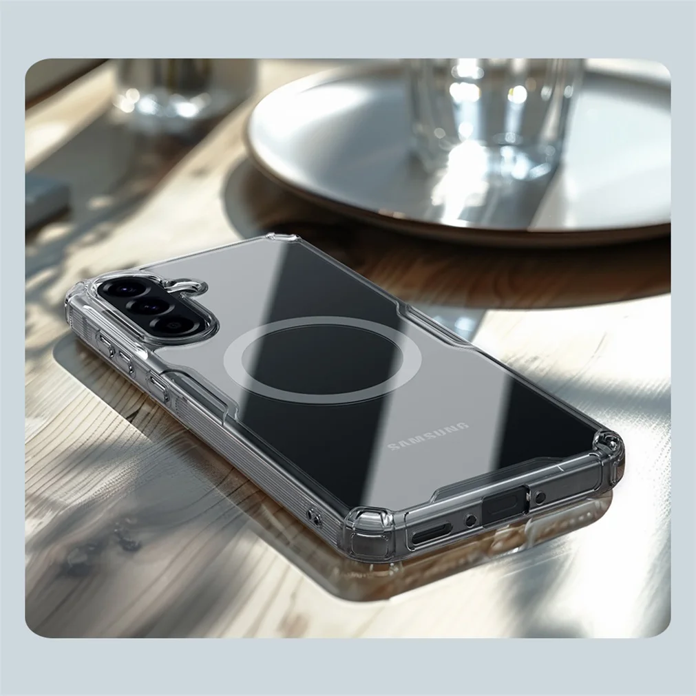 Nillkin For Samsung Galaxy A56 5G MagSafe Case Nature Pro Magnetic Case Transparent Soft TPU Frame PC Shell Cover For SAM A56