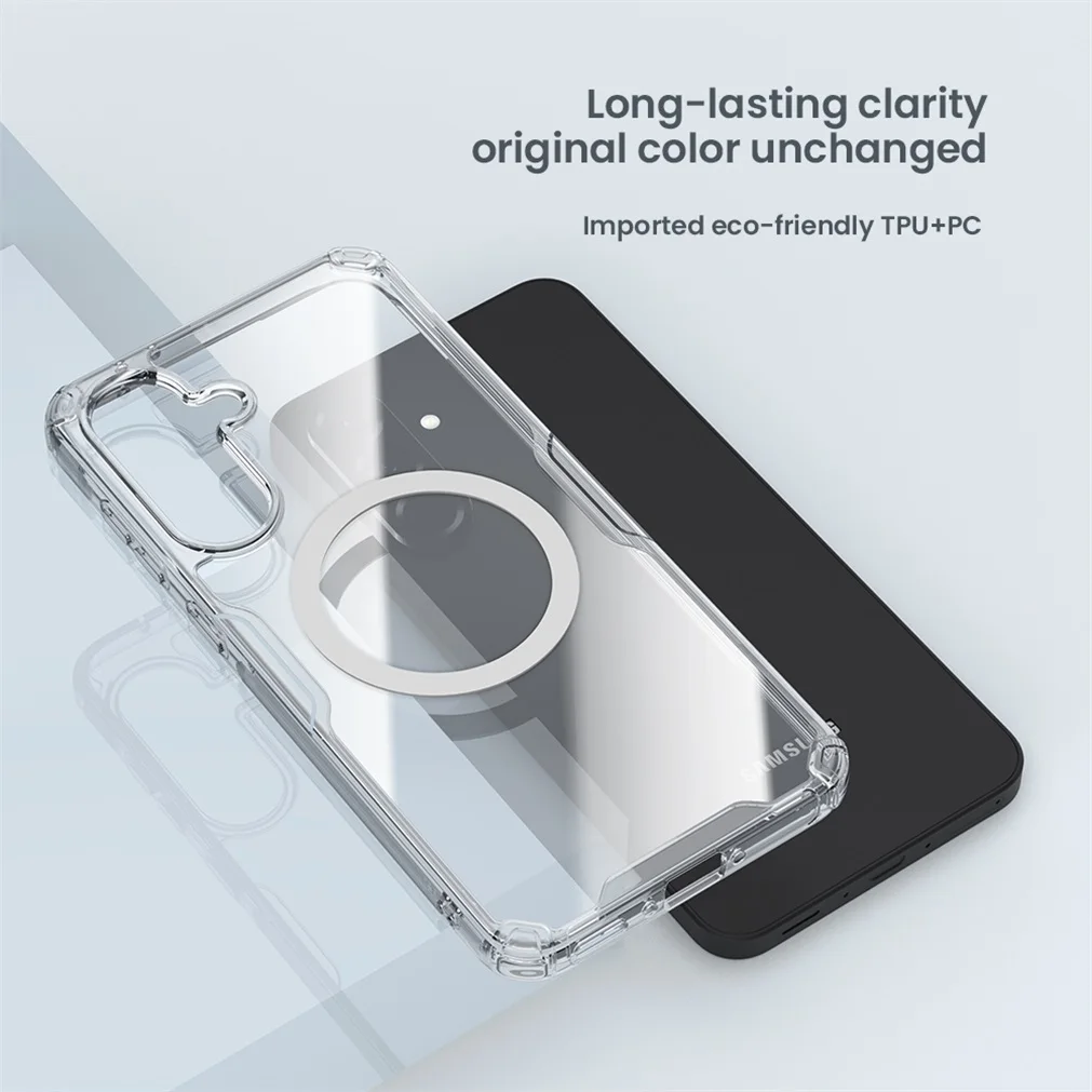 Nillkin For Samsung Galaxy A56 5G MagSafe Case Nature Pro Magnetic Case Transparent Soft TPU Frame PC Shell Cover For SAM A56