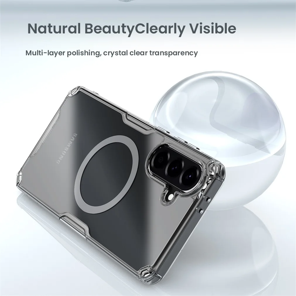 Nillkin For Samsung Galaxy A56 5G MagSafe Case Nature Pro Magnetic Case Transparent Soft TPU Frame PC Shell Cover For SAM A56