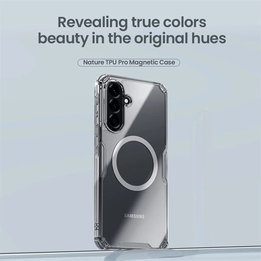 Nillkin For Samsung Galaxy A56 5G MagSafe Case Nature Pro Magnetic Case Transparent Soft TPU Frame PC Shell Cover For SAM A56