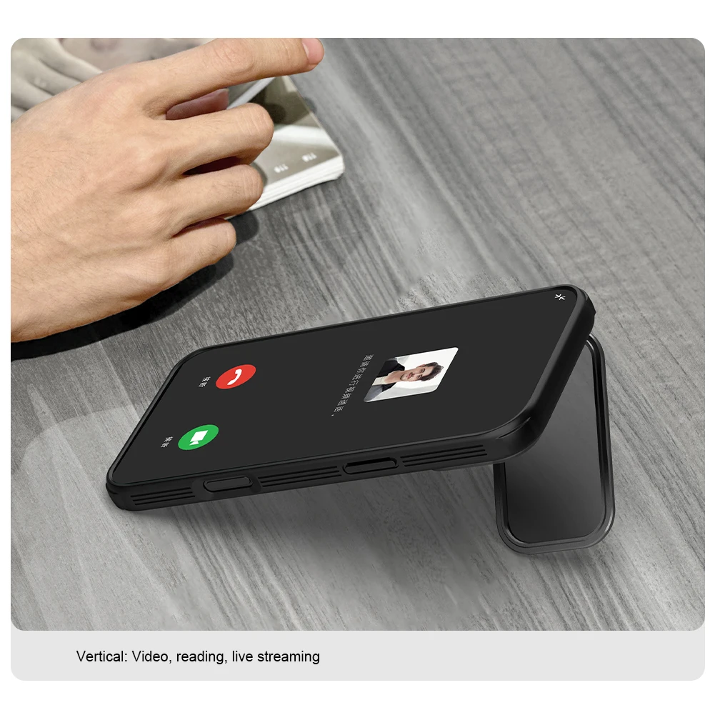NILLKIN MagSafe Case For iPhone 17 Pro Max Magnetic Wireless Charging With Transparent Phone Holder Camera Cover For iPhone17Pro