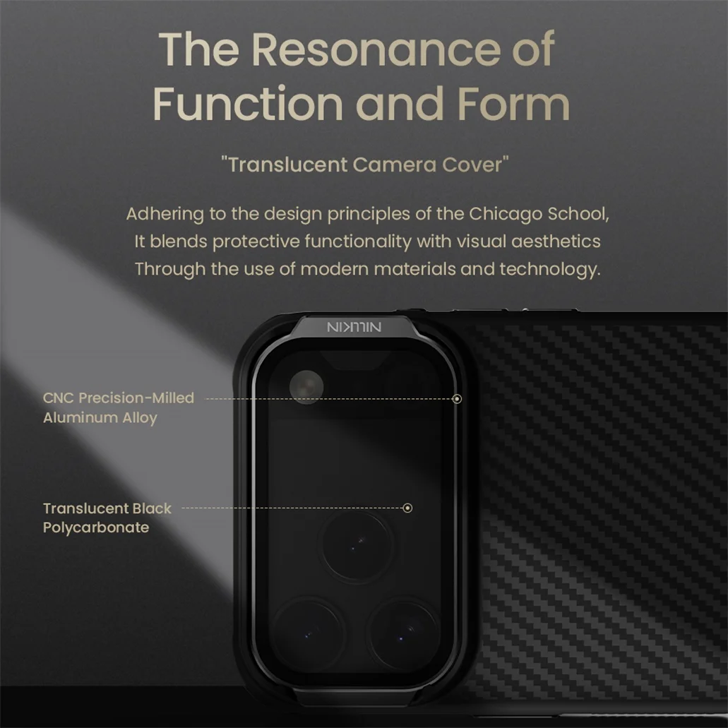 NILLKIN For iPhone 17 Pro Max MagSafe Case CarboProp Aramid Fiber Magnetic Case With Phone Holder Camera Cover For iPhone17 Pro