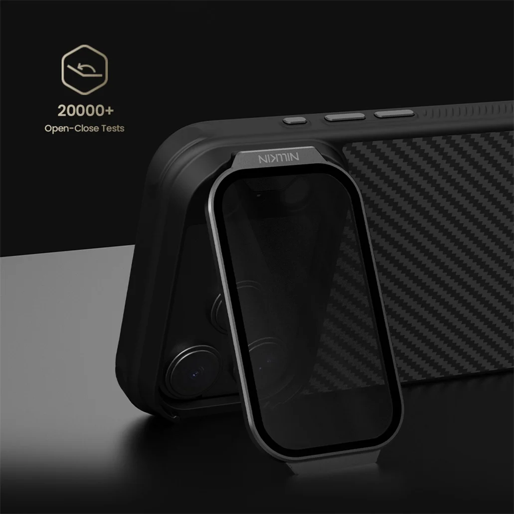 NILLKIN For iPhone 17 Pro Max MagSafe Case CarboProp Aramid Fiber Magnetic Case With Phone Holder Camera Cover For iPhone17 Pro