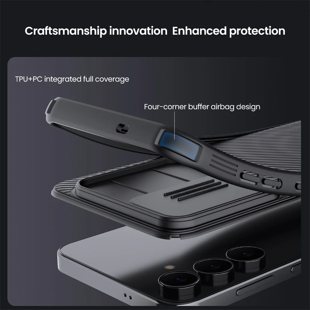 NILLKIN For Samsung Galaxy S25 FE Case CamShield Pro Shockproof Non-Slip Privacy Protection Slide Camera Cover For Samsung S25FE