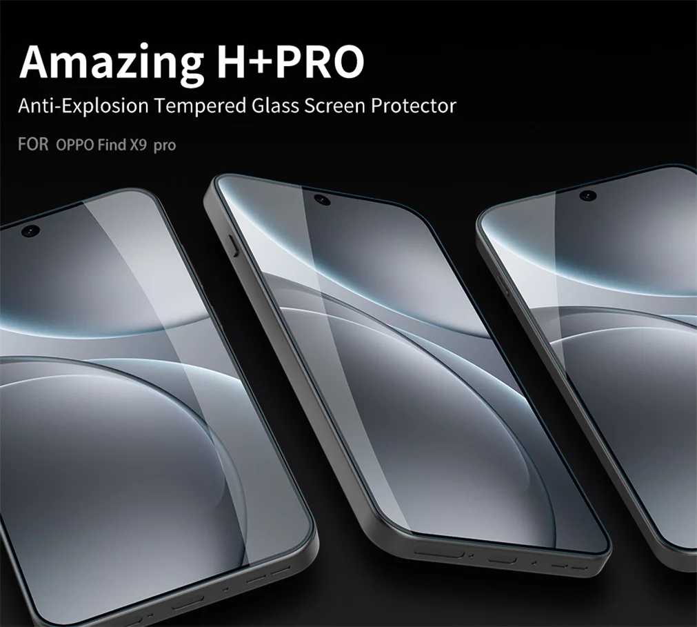 Nillkin For OPPO Find X9 /X9 Pro Tempered Glass Amazing H+PRO Anti-Explosion 2.5D 9H Screen Protector For OPPO Find X9 Pro Film Nillkin For OPPO Find X9 /X9 Pro Tempered Glass Amazing H+PRO Anti-Explosion 2.5D 9H Screen Protector For OPPO Find X9 Pro Film