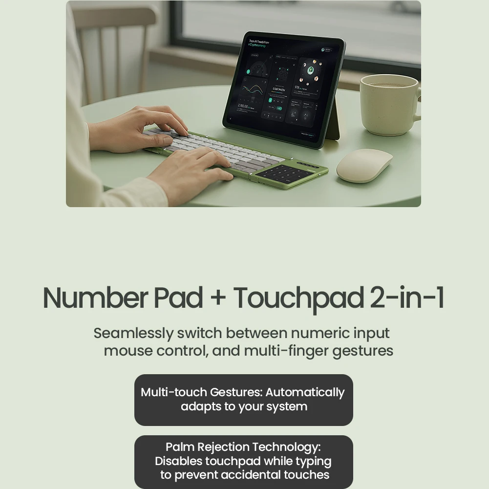 Клавиатура портативная складная Nillkin Cube Pocket Keyboard с тачпадом и тройным Bluetooth Клавиатура портативная складная Nillkin Cube Pocket Keyboard с тачпадом и тройным Bluetooth
