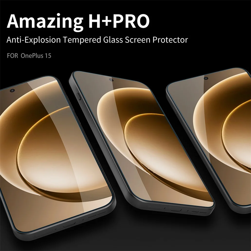 Nillkin For OnePlus 15 Tempered Glass Amazing H+PRO Anti-Explosion Anti-fingerprint 0.2mm 2.5D Screen Protector For One Plus 15 Nillkin For OnePlus 15 Tempered Glass Amazing H+PRO Anti-Explosion Anti-fingerprint 0.2mm 2.5D Screen Protector For One Plus 15